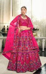 Latest Designer Deep Pink Color Lehenga Choli For Party Look - Joshindia