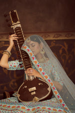 Gorgeous Sky Blue Silk Lehenga Choli With Dupatta - Joshindia