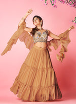 Beautiful Orange color lehenga at affordable price - Joshindia
