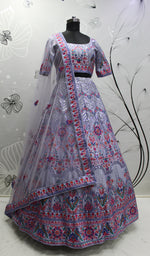 Latest Designer Violet Color Lehenga Choli For Party Look - Joshindia