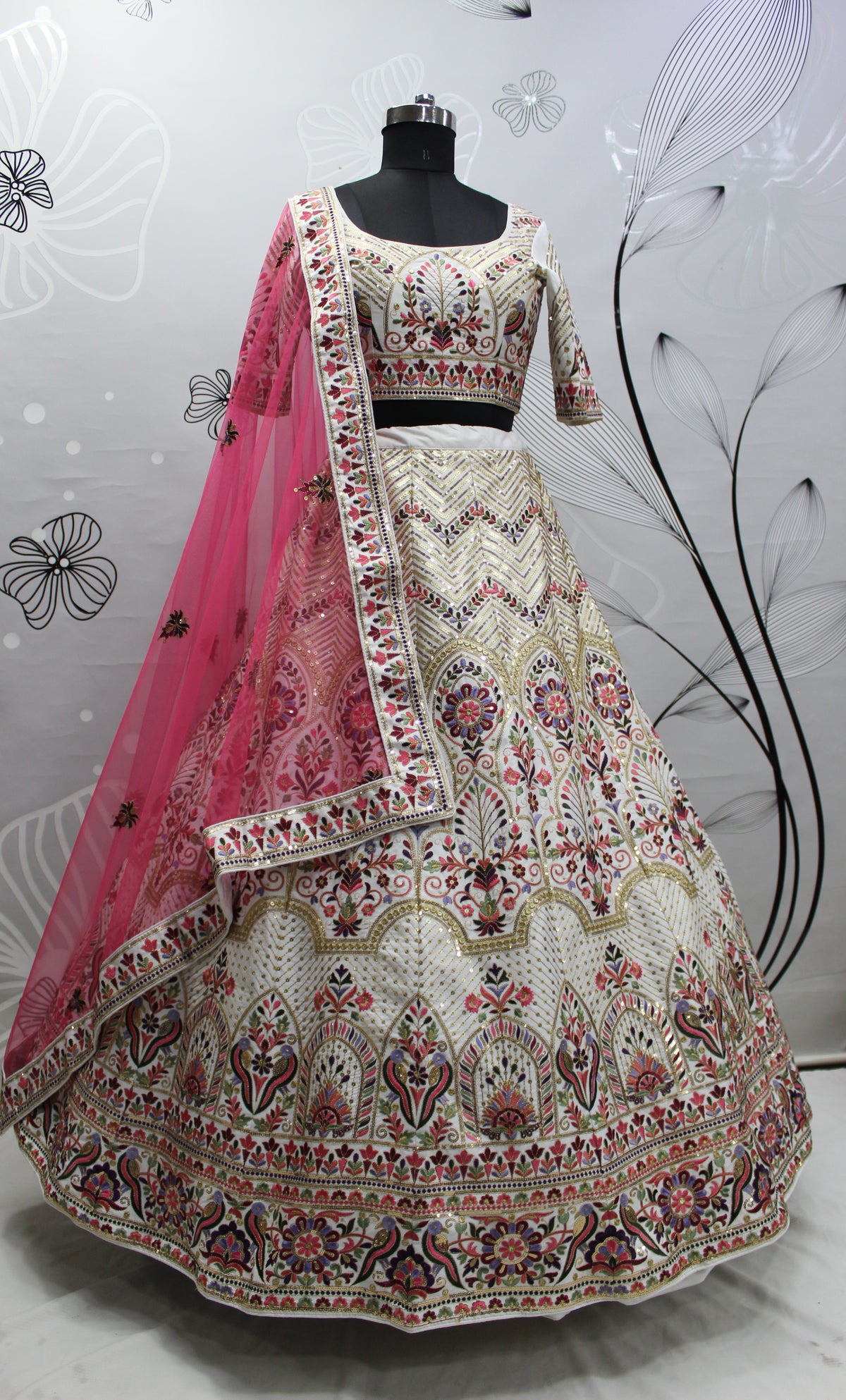 Designer Whitw Color Lehenga Choli For Wedding Look - Joshindia