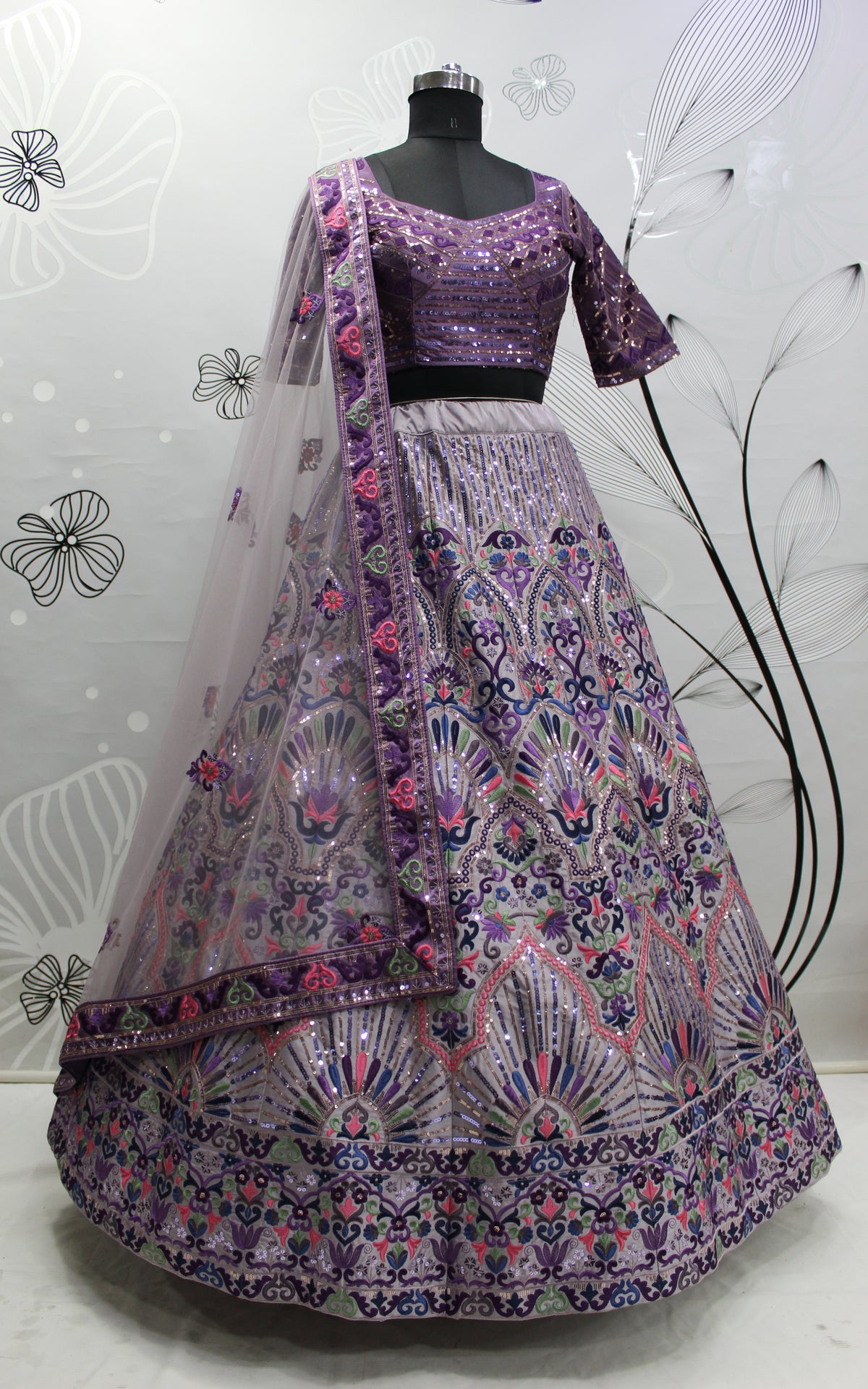 Latest Designer Dusty Purple Color Lehenga Choli For Party Look - Joshindia