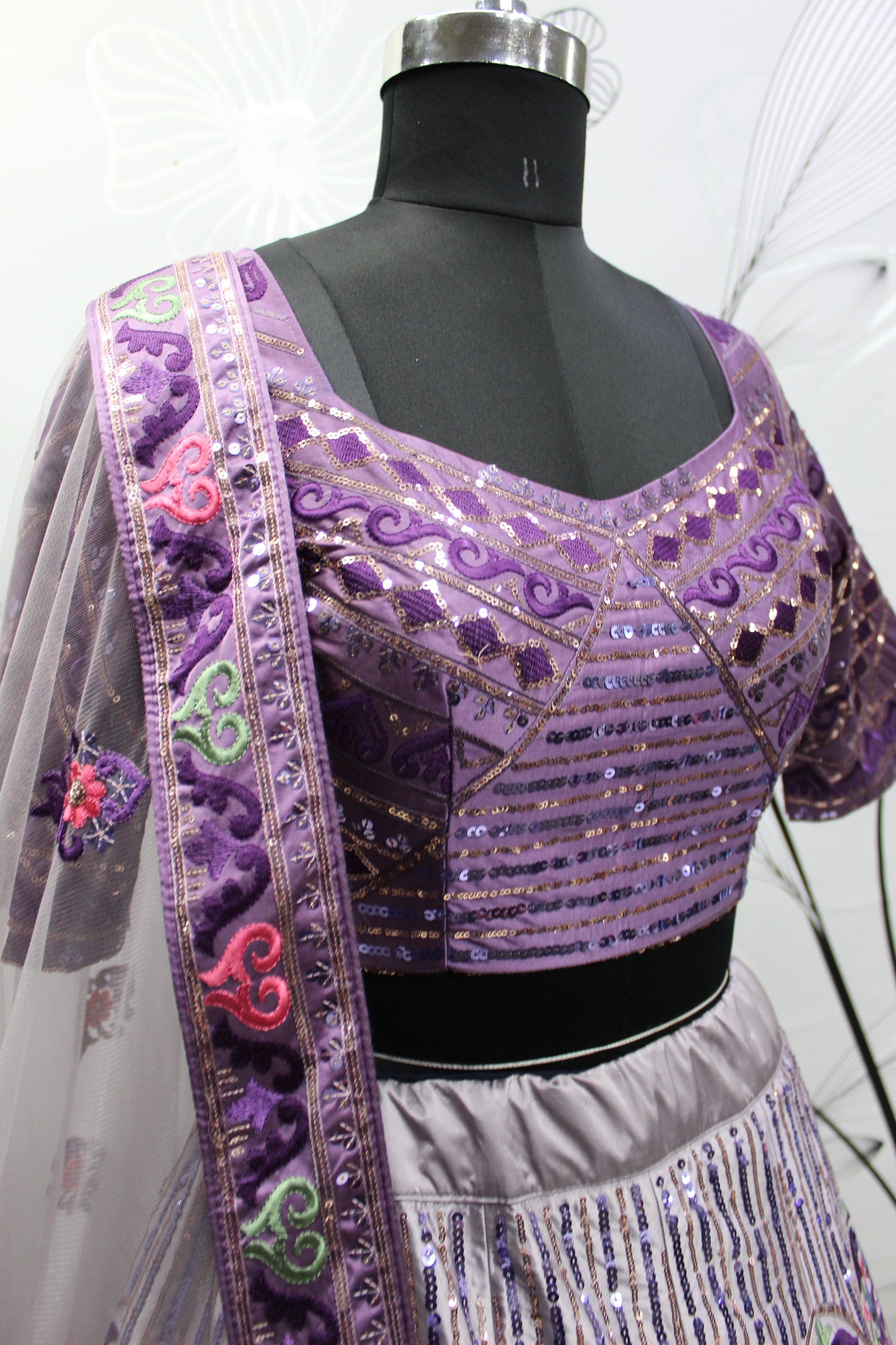 Latest Designer Dusty Purple Color Lehenga Choli For Party Look