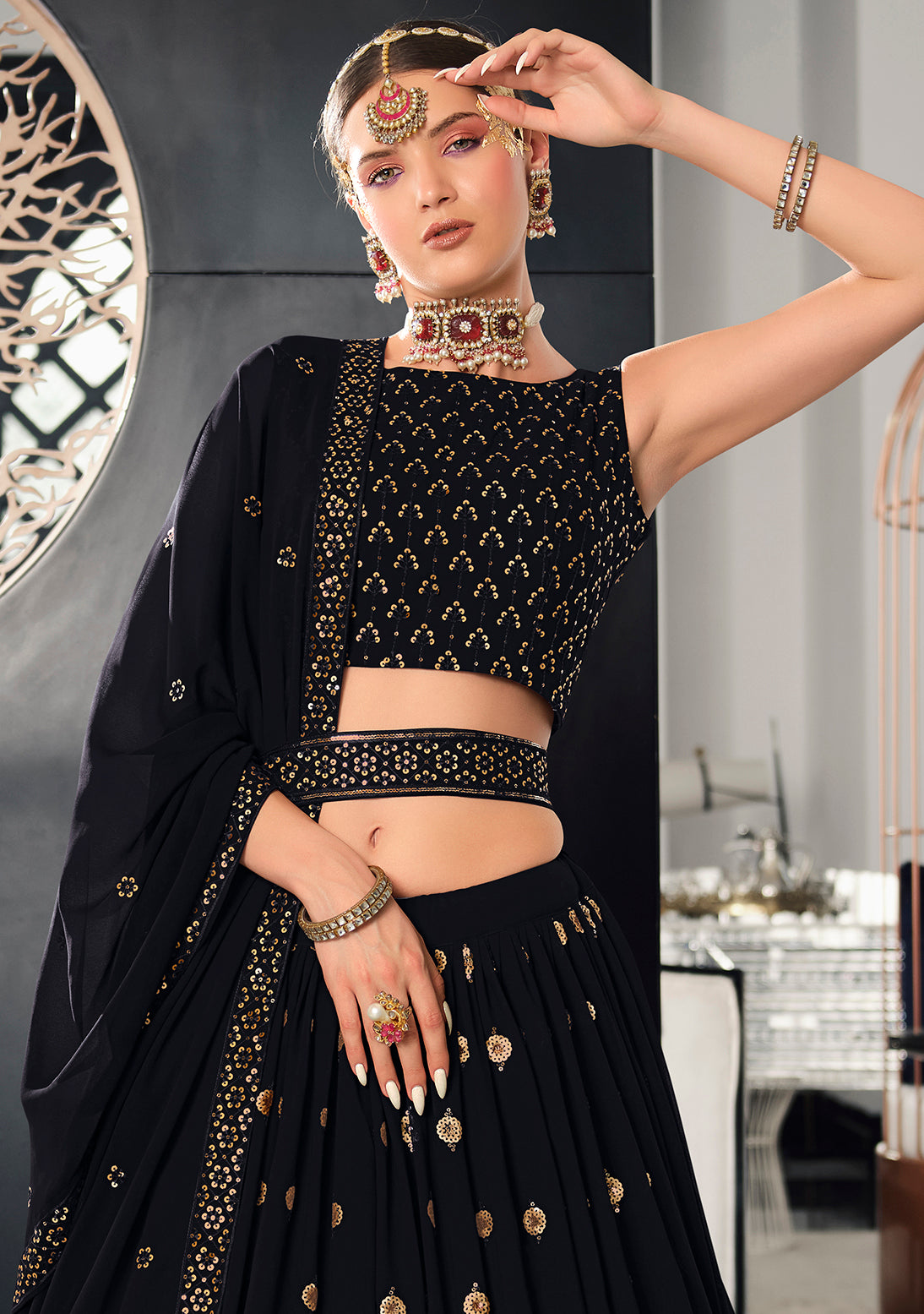 Navy Blue Color lehenga choli for women Buy Online - Joshindia