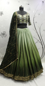 Beautiful Olive Green Color Lehenga Choli For Wedding - Joshindia
