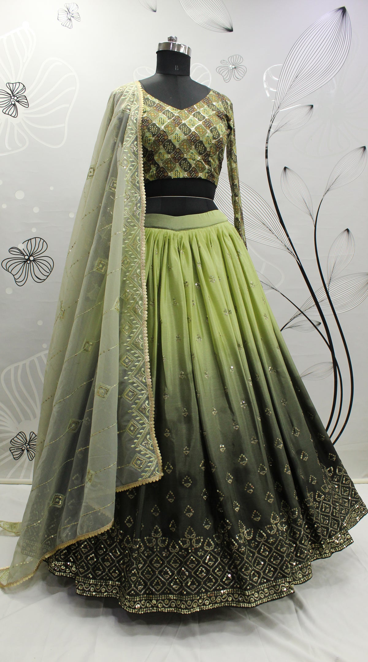 Beautiful Pista Color Lehenga Choli For Wedding - Joshindia