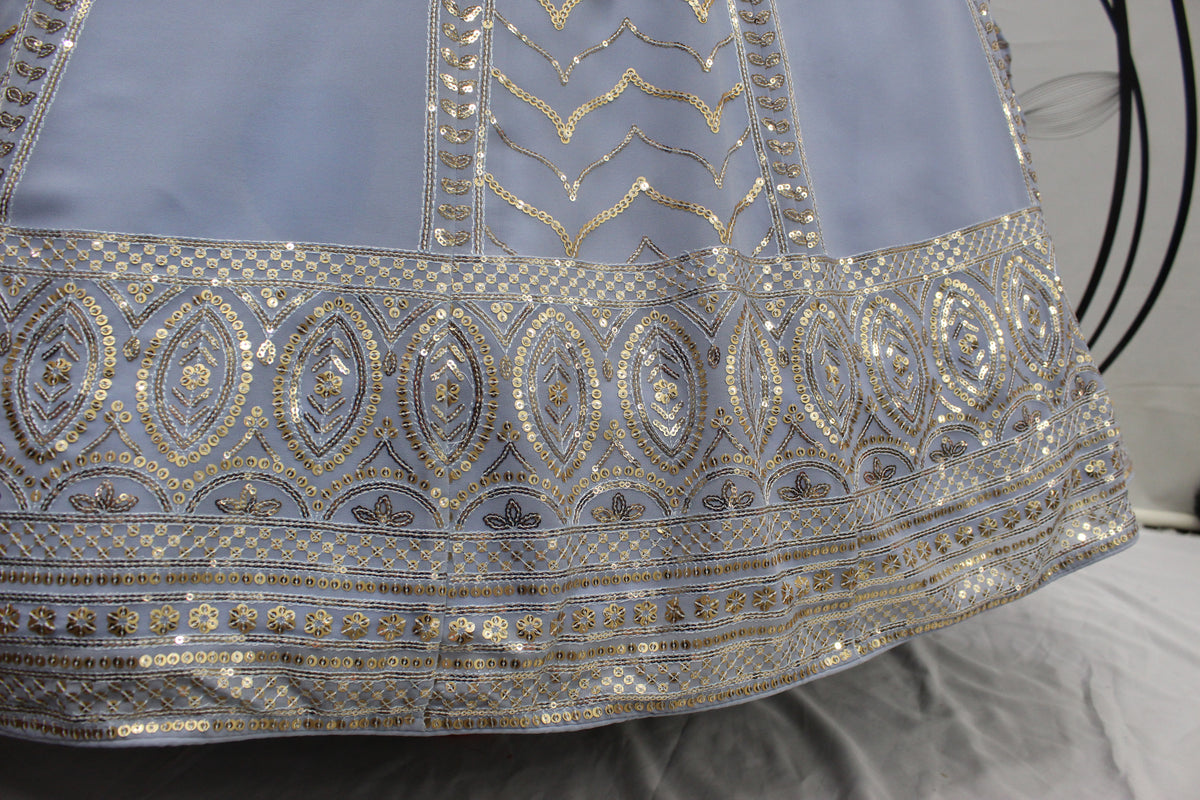 Amazing Powder Blue Color Lehenga Choli For Wedding - Joshindia