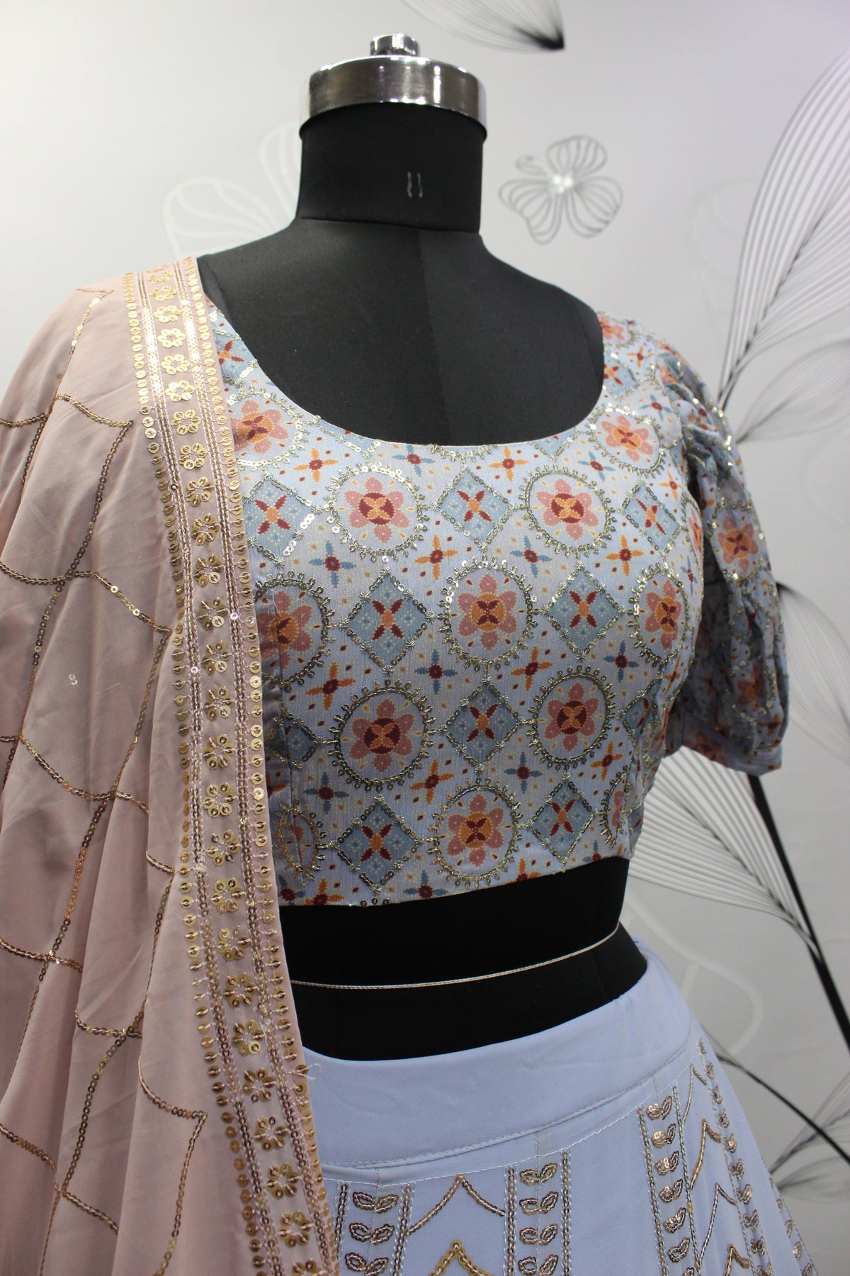 Amazing Powder Blue Color Lehenga Choli For Wedding - Joshindia