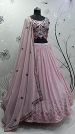 Amazing Dusty Pink Color Lehenga Choli For Wedding - Joshindia