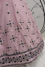 Dusty Pink Color Designer Embroidered Sequince Work Lehenga Choli - Joshindia