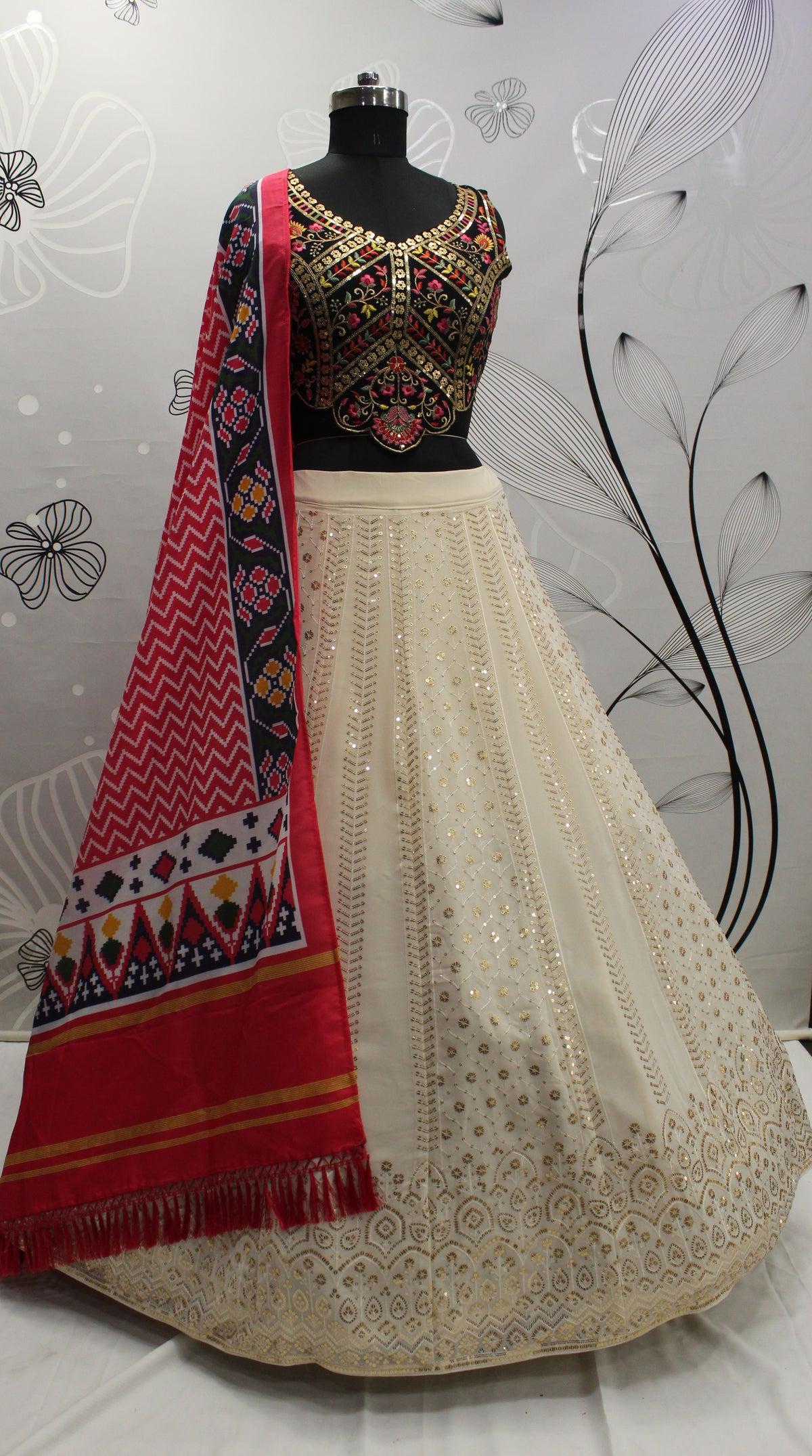 Beige Color Designer Embroidered Sequince Work Lehenga Choli - Joshindia
