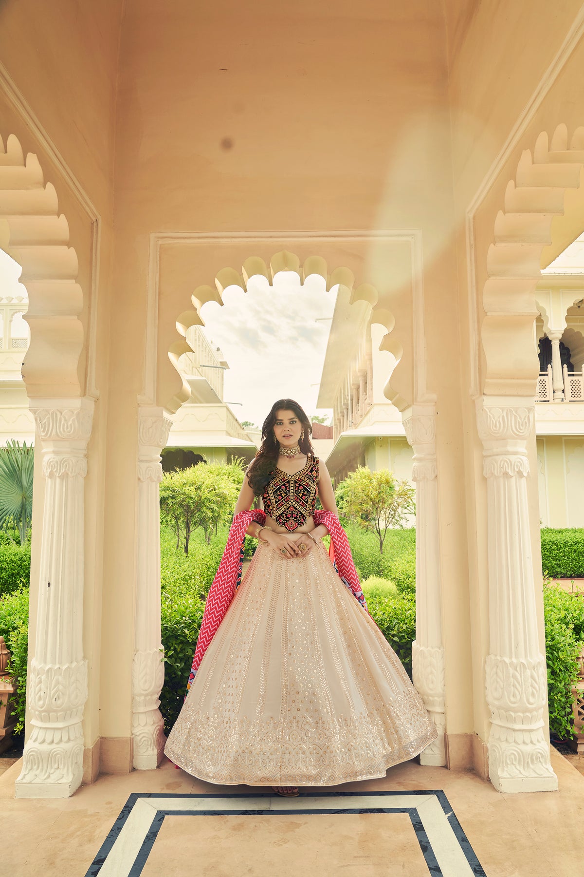 Beige Color Designer Embroidered Sequince Work Lehenga Choli - Joshindia