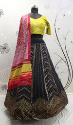 Navy Blue Color Designer Embroidered Sequince Work Lehenga Choli - Joshindia