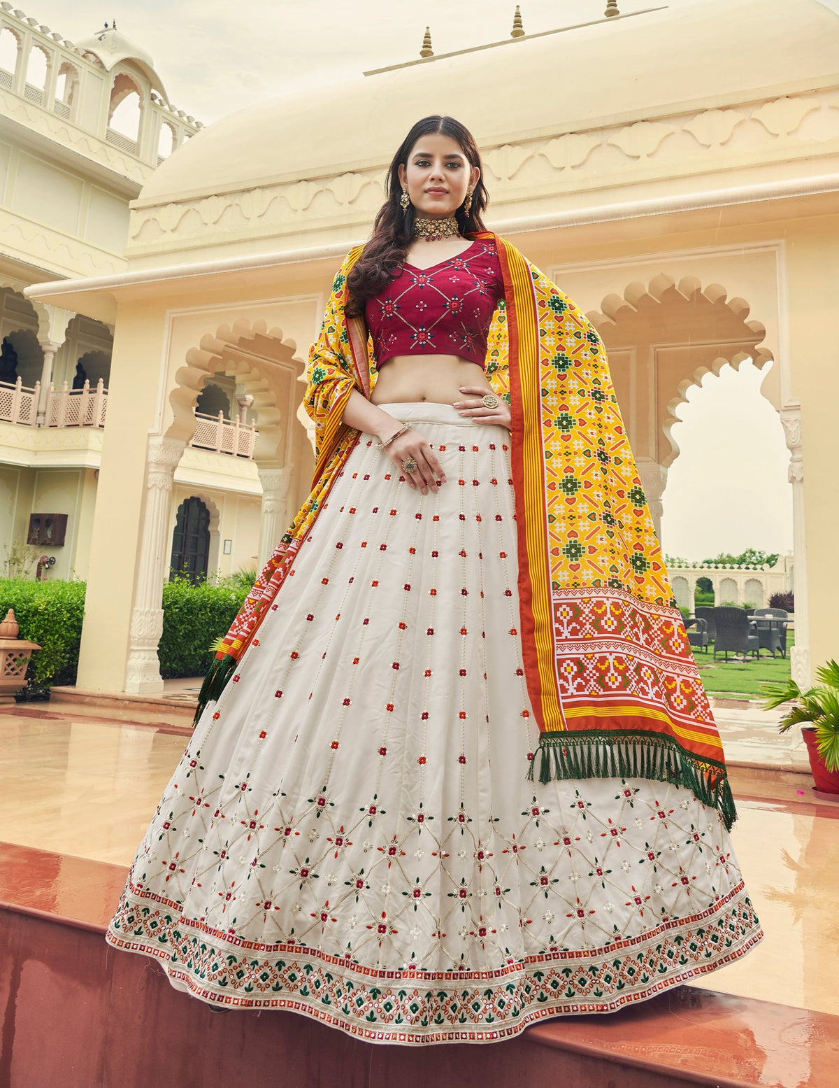 White Color Designer Embroidered Sequince Work Lehenga Choli - Joshindia