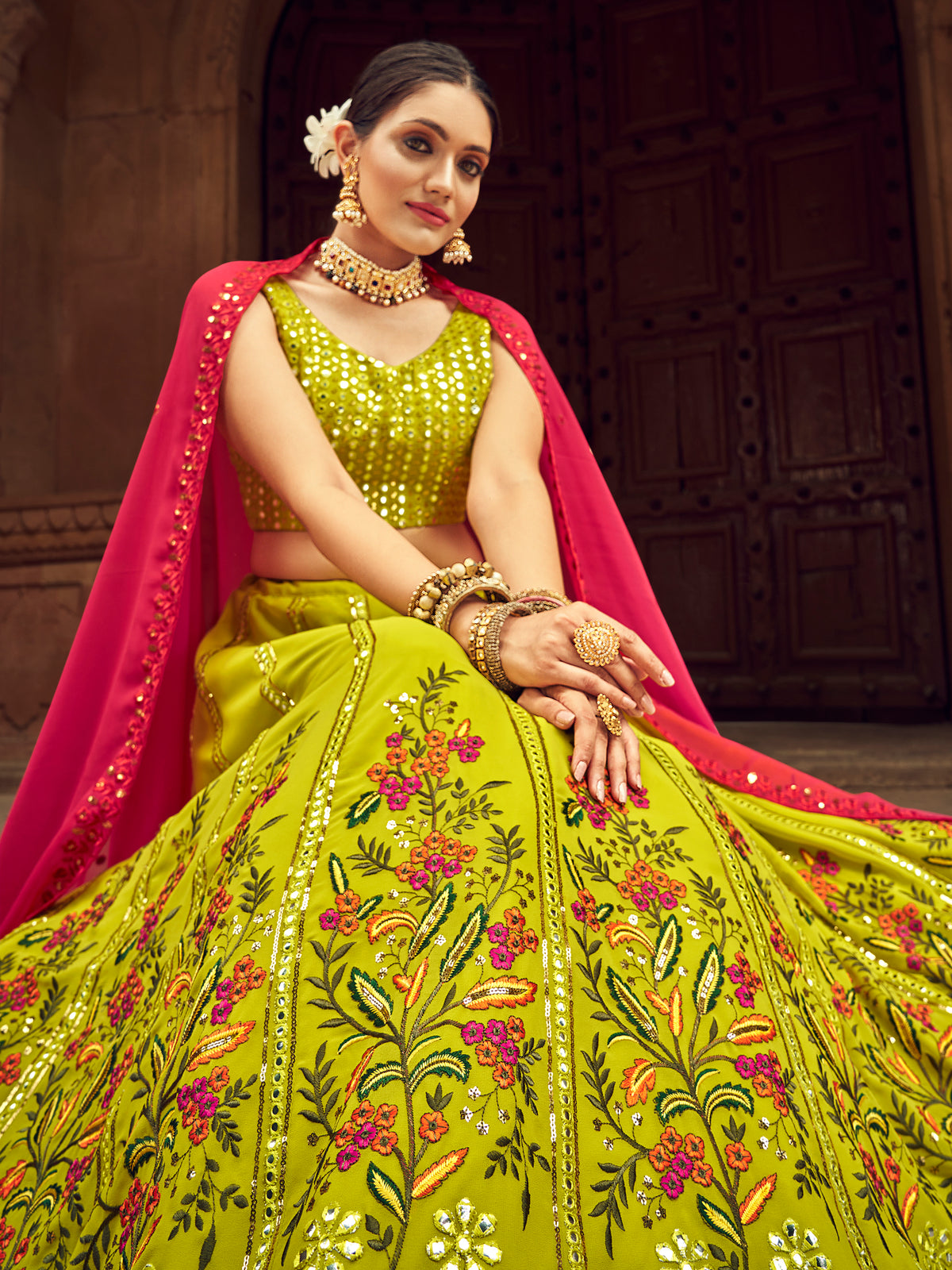Fancy Flourecent Green Color Designer Lehenga Choli Buy Now - Joshindia