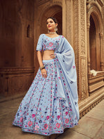 Stunning Sky Color Designer Lehenga Choli Buy Now - Joshindia