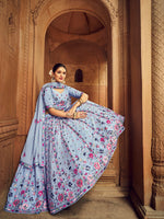 Stunning Sky Color Designer Lehenga Choli Buy Now - Joshindia