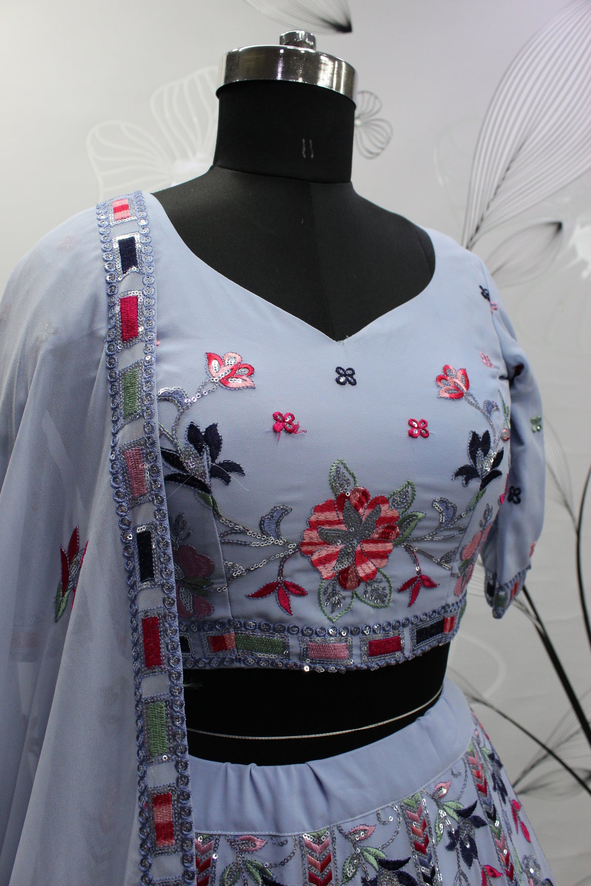 Stunning Sky Color Designer Lehenga Choli Buy Now - Joshindia