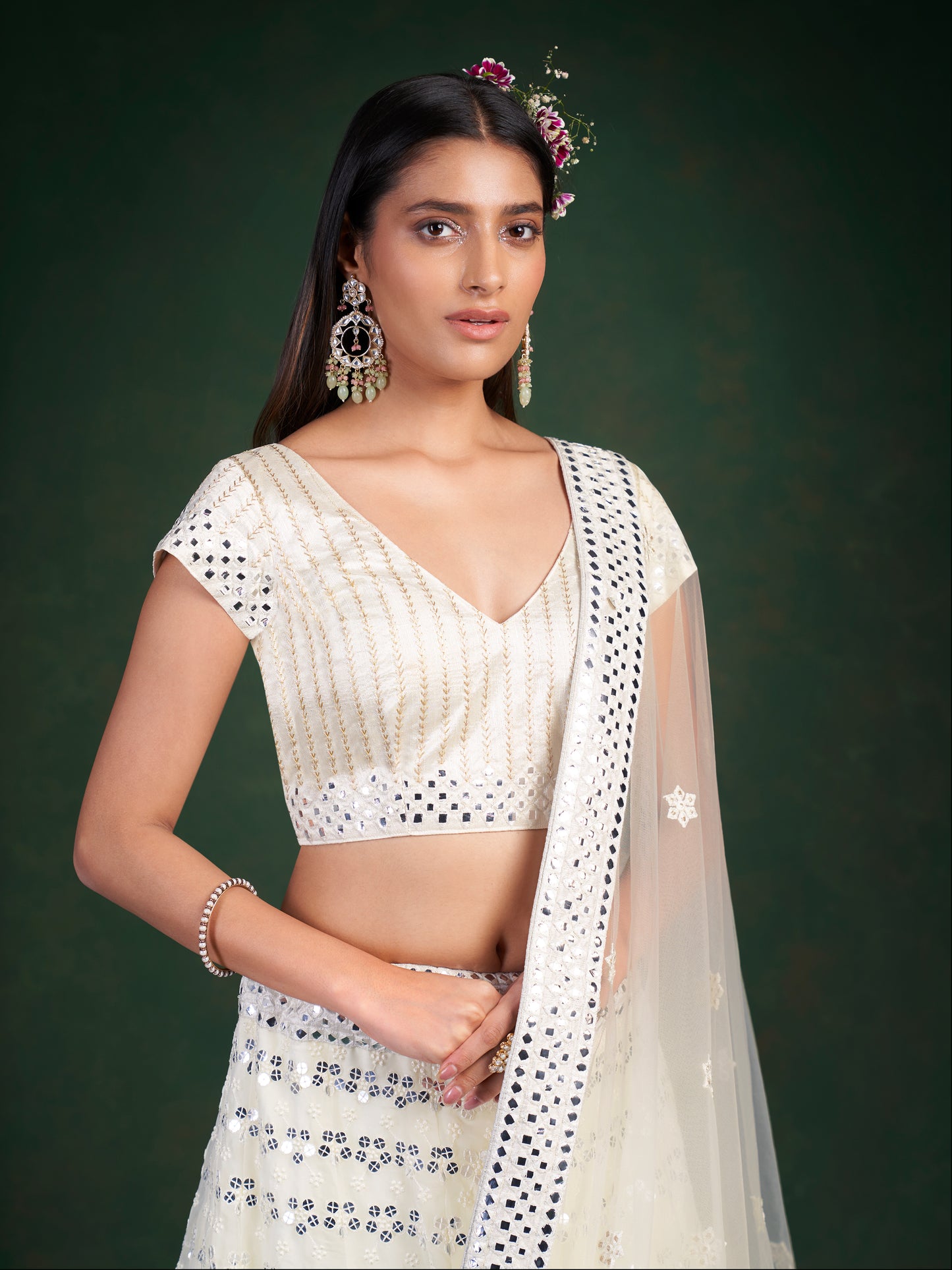 Stunning White Color Designer Lehenga Choli Buy Now
