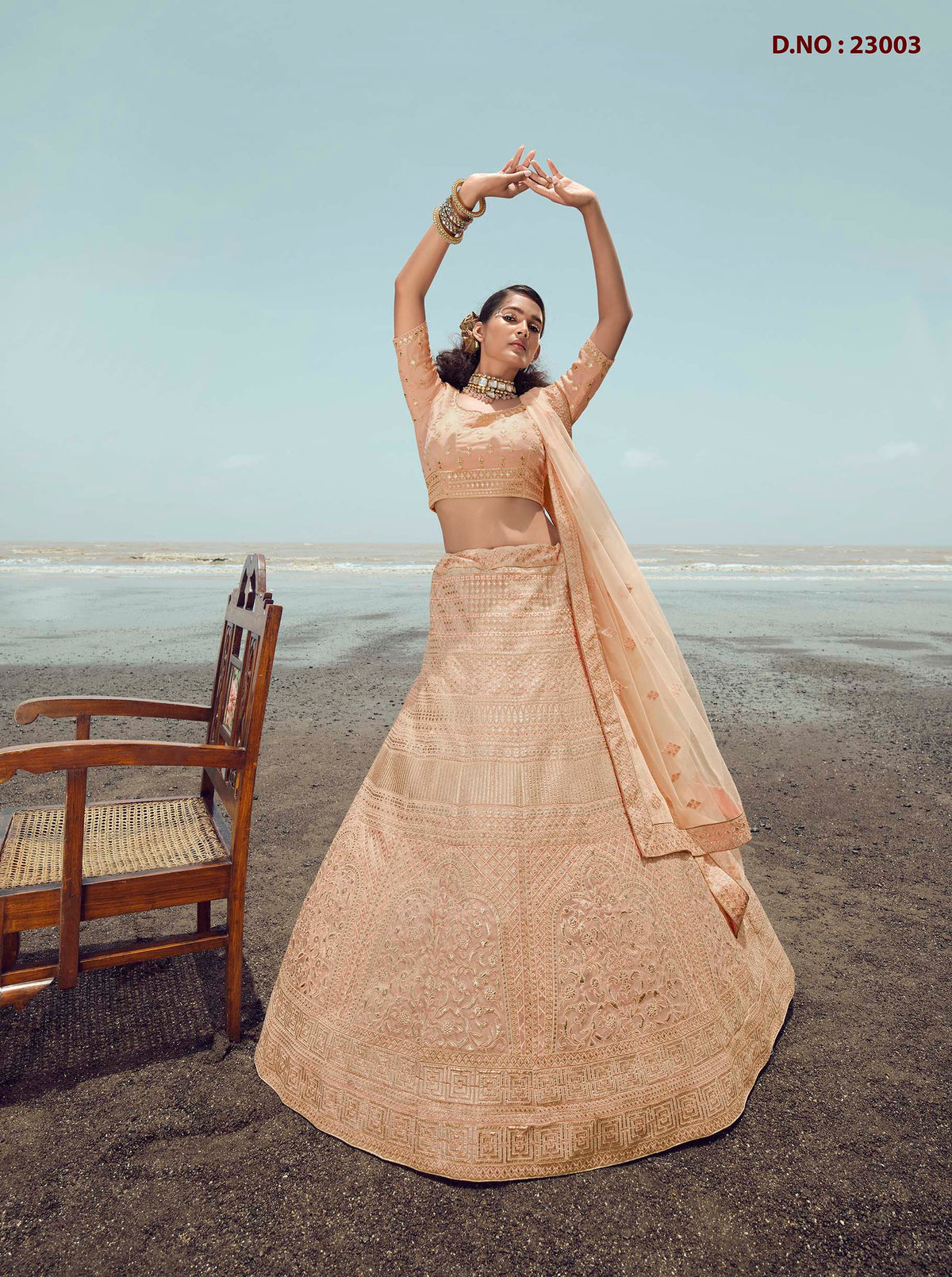 New Designer Peach Color Lehenga Choli For Woman - Joshindia
