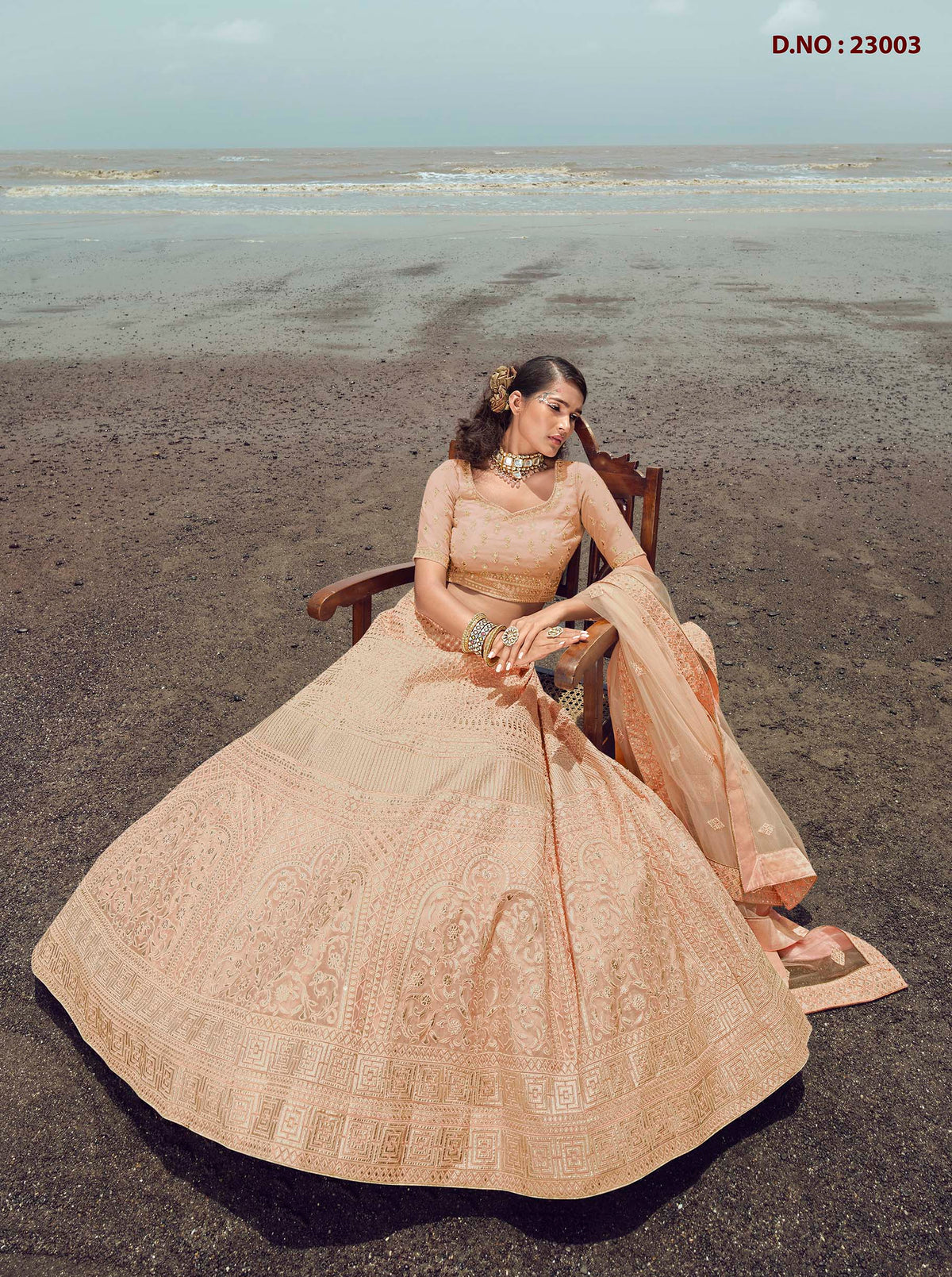 New Designer Peach Color Lehenga Choli For Woman - Joshindia