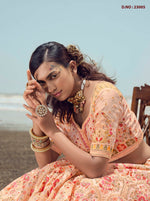 Designer Peach Color Lehenga Choli For Woman - Joshindia