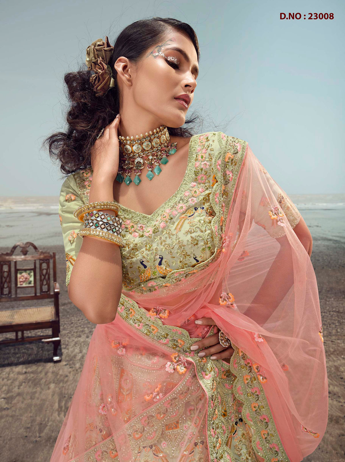 Latest Designer Pista Green Color Lehenga Choli For Woman - Joshindia