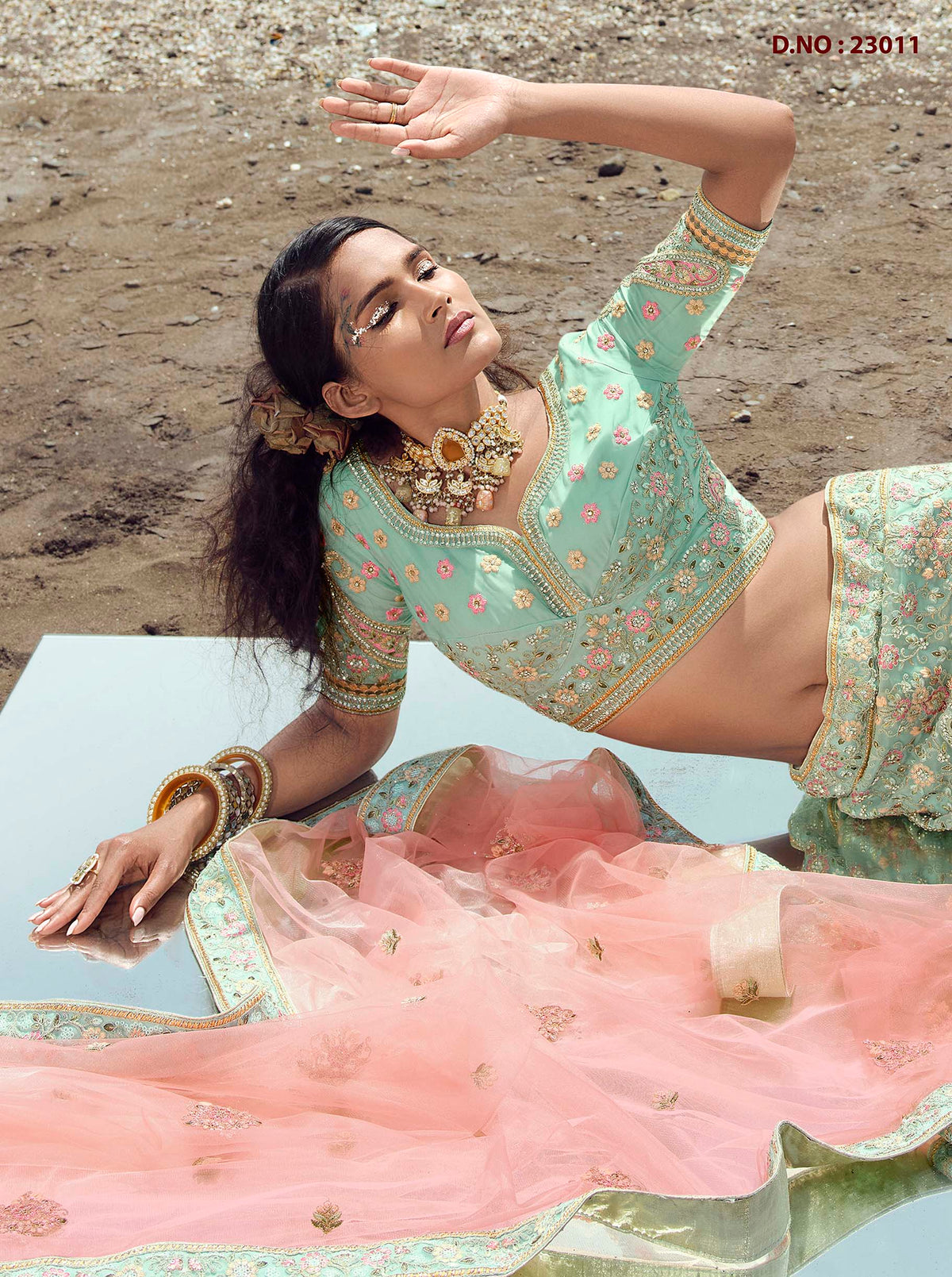 Latest Designer Turquoise Color Lehenga Choli For Woman - Joshindia