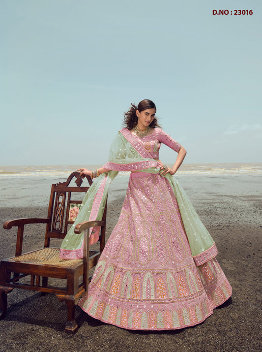 New Designer Pink Color Lehenga Choli For Woman