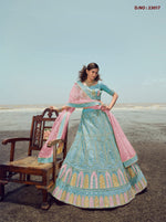 Turquoise Color Lehenga Choli For Woman Buy Now - Joshindia