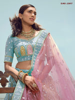 Turquoise Color Lehenga Choli For Woman Buy Now - Joshindia