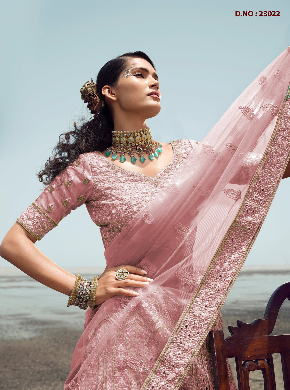 Peach Color Lehenga Choli For Wedding Look - Joshindia