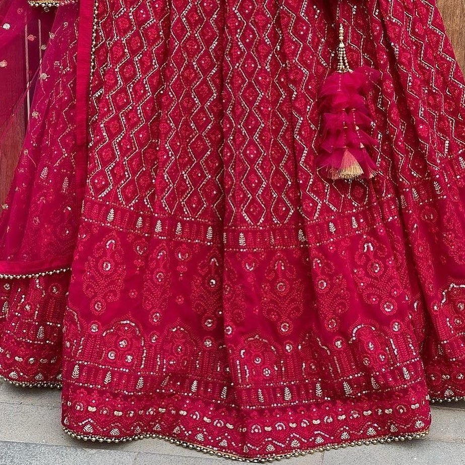 Rani pink color attractive lehenga choli design buy now - Joshindia