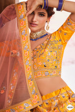 Yellow color heavy bridal lehenga for wedding function - Joshindia