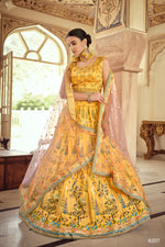 Masturd Color Gota Silk Lehenga Choli With Dupatta For Haldi Look - Joshindia
