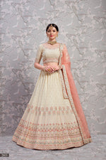Beautiful beige color heavy designer lehenga choli for wedding - Joshindia