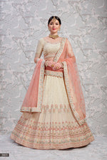 Beautiful beige color heavy designer lehenga choli for wedding - Joshindia
