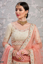 Beautiful beige color heavy designer lehenga choli for wedding - Joshindia