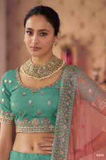 Trendy Turquoise Designer Lehenga Choli Buy Now - Joshindia