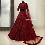 red color heavy net designer lehenga choli - Joshindia