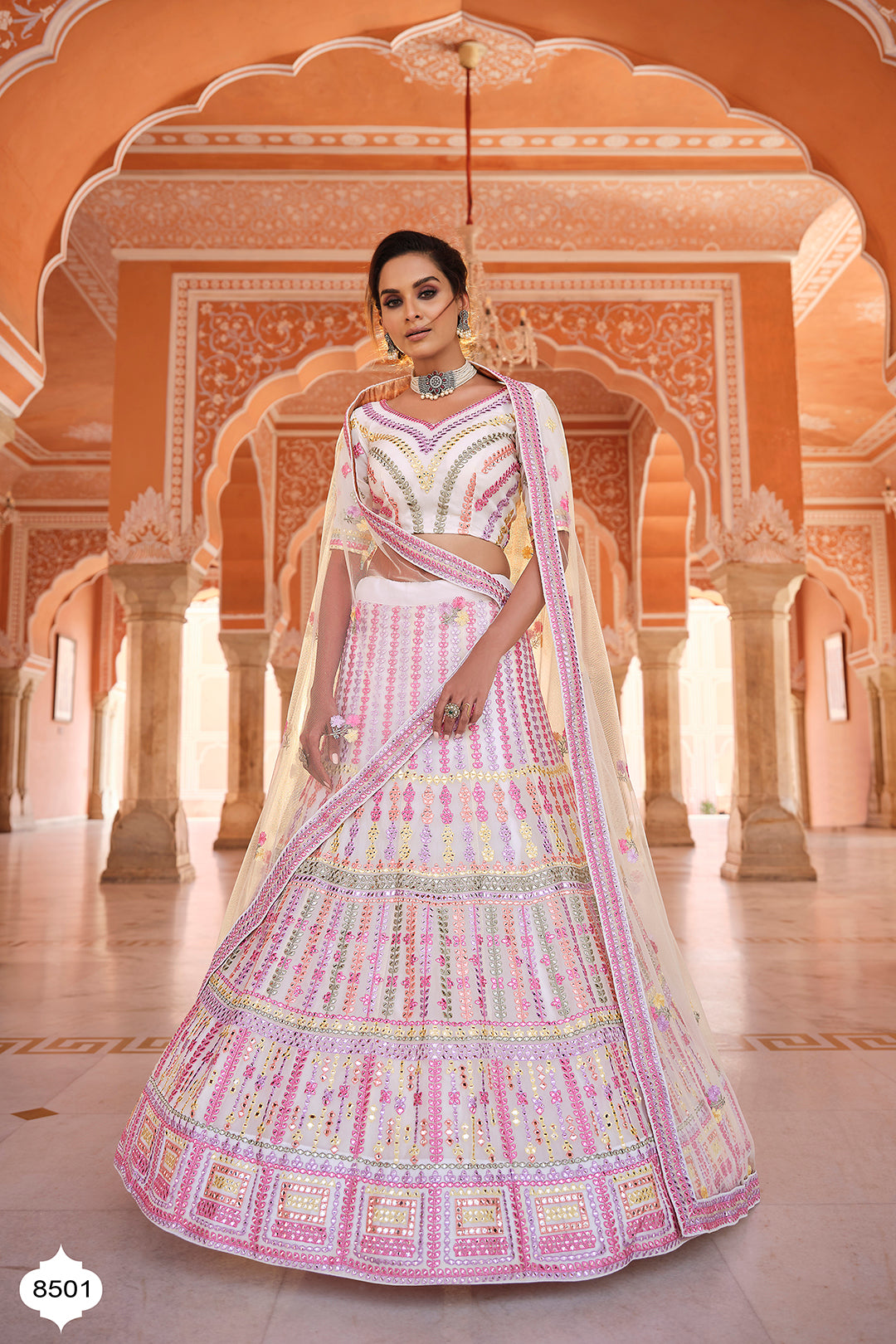 White Color Latest Designer Lehenga Choli For Great Looks - Joshindia