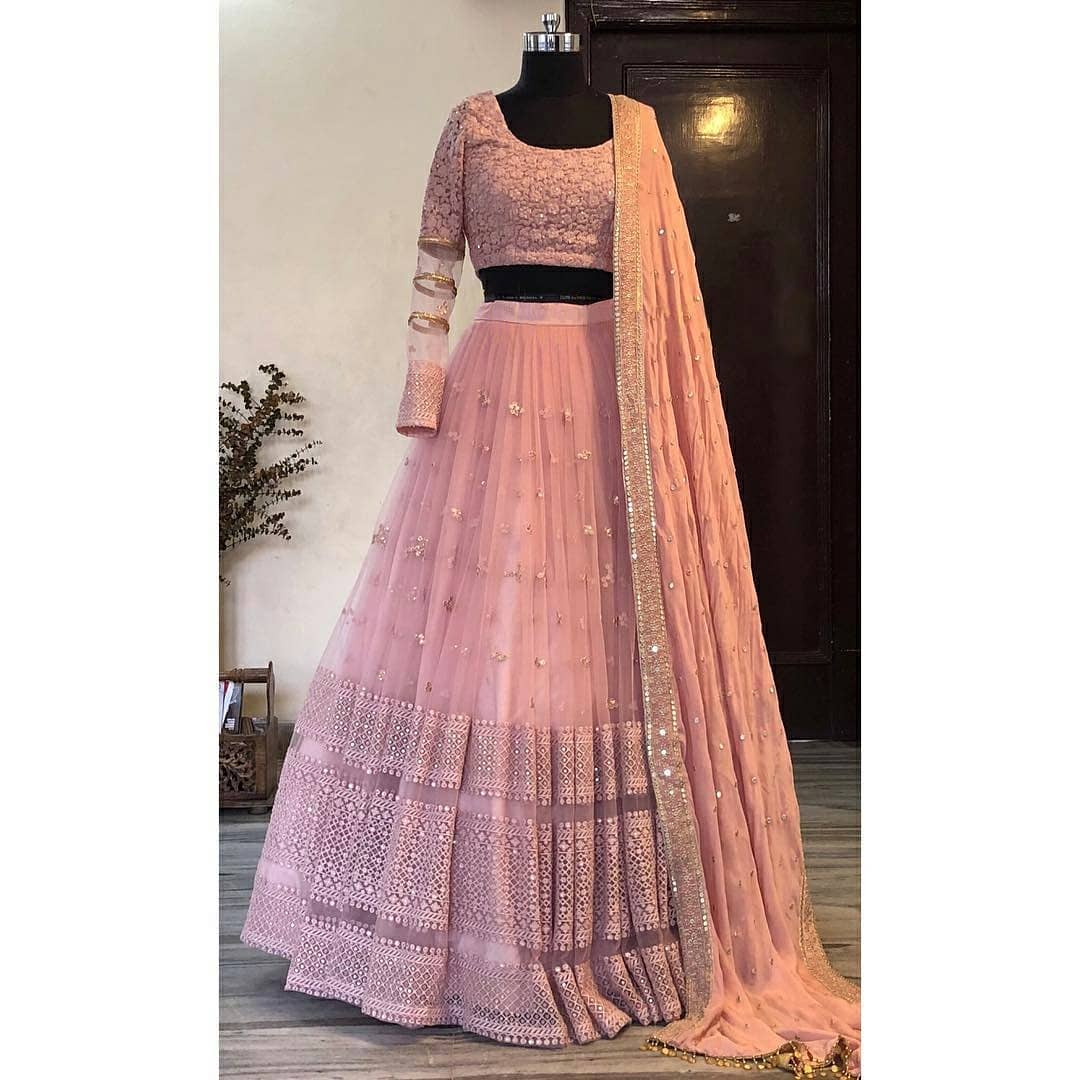 pink color latest designer lehenga choli - Joshindia