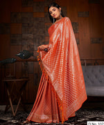 red color pure silk banarasi saree - Joshindia