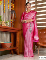 buy pink color pure silk banarasi saree - Joshindia