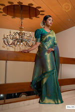 green color silk saree - Joshindia