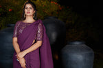 Buy Purple Pleated Saree With Blouse - Joshindia
