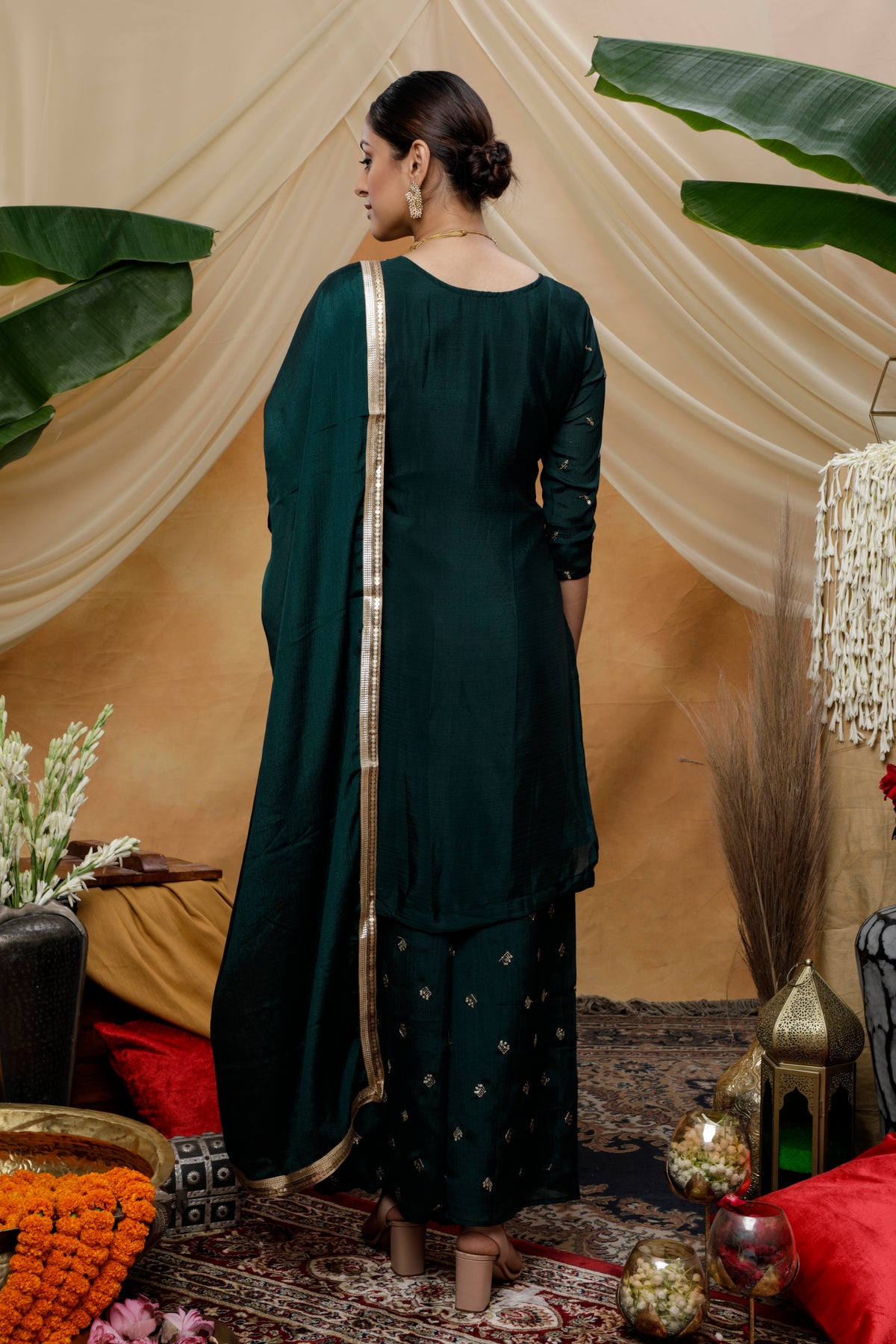 Green color designer salwar suitfor royal look buy now - Joshindia