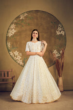 White color beautiful designer gown for wedding reception and engagement - Joshindia