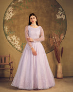 Trending lilac shade long gown buy now - Joshindia