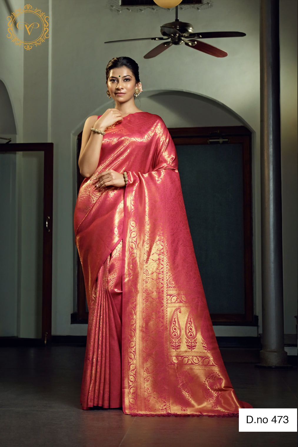 pink color heavy kanjiveram silk saree buy now - Joshindia